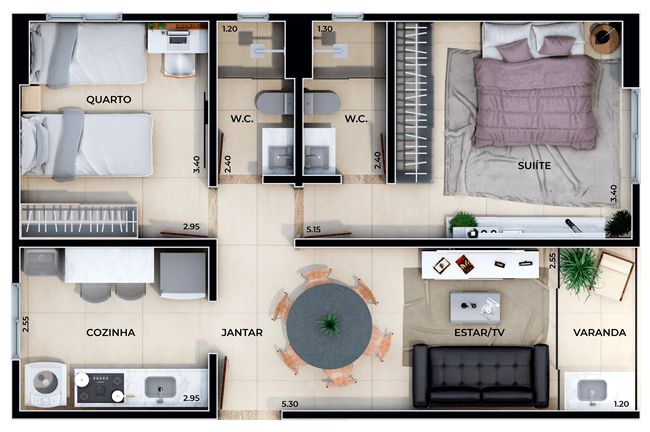 Apartamentos TIPO 04 B 62m